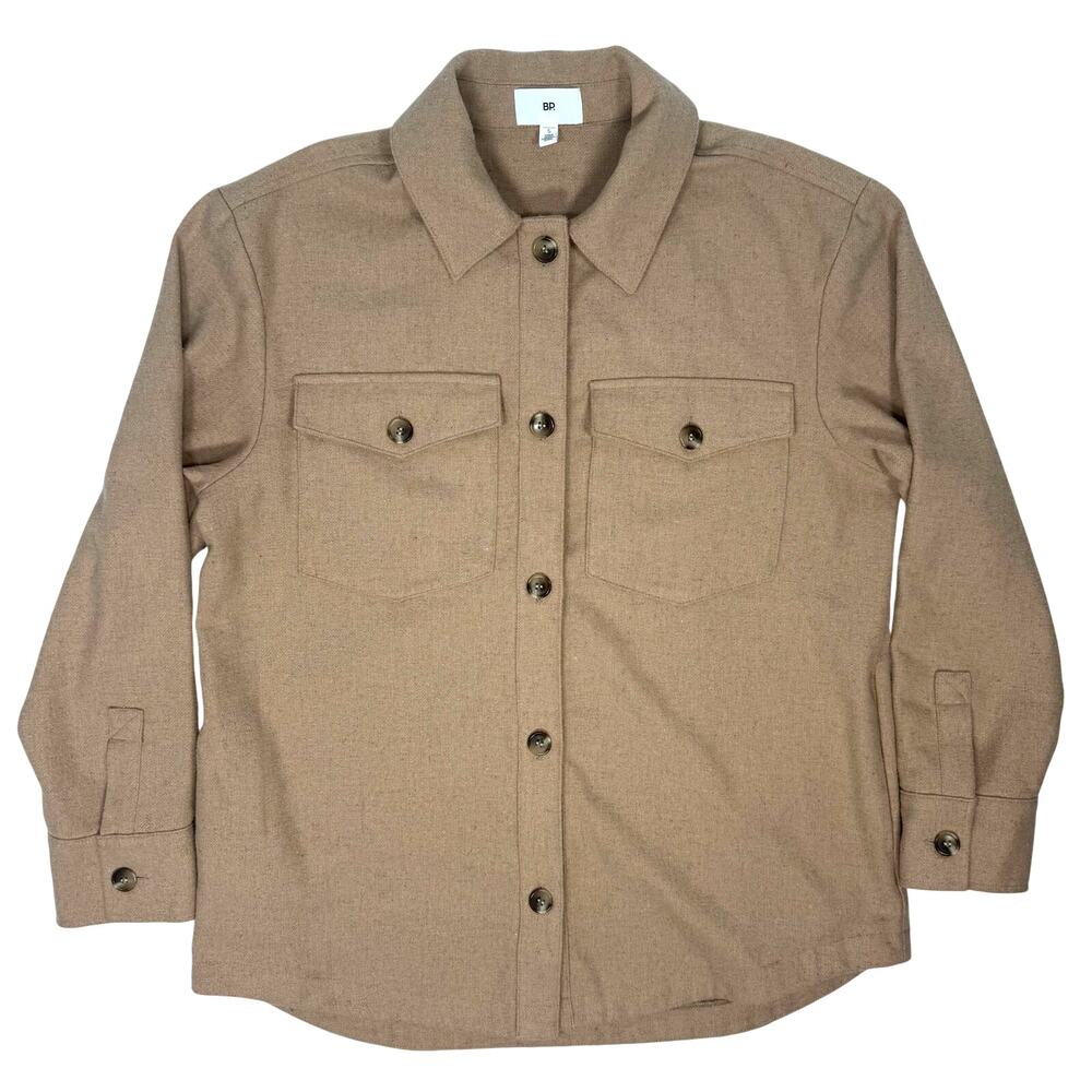 BP Tan Button Down Shacket Shirt Women's Small